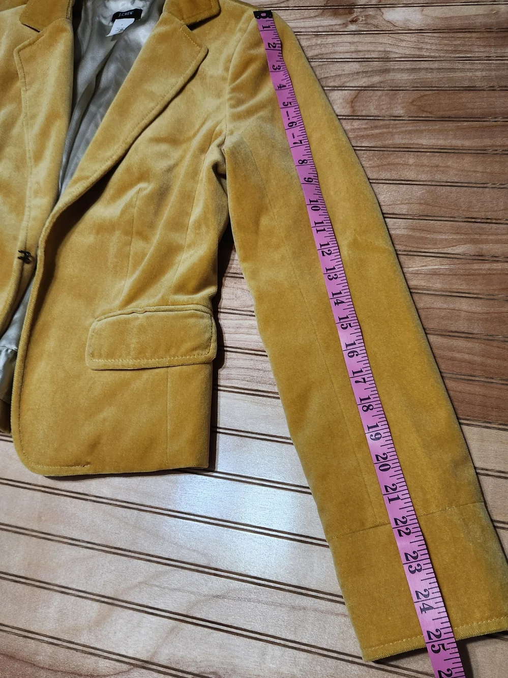 J.Crew Mustard Yellow Velvet Blazer Tailored Women Sz 4 Equestrian Old Money